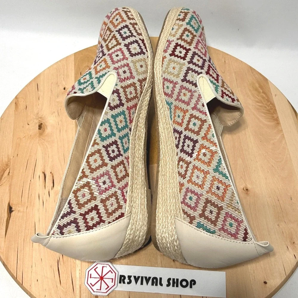 David‎ Tate Womens Sanika Diamond Multicolor Slip-On Espadrille Wedge - Size 11W